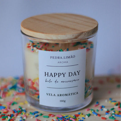 Vela aromática Happy Day - Bolo de Aniversário