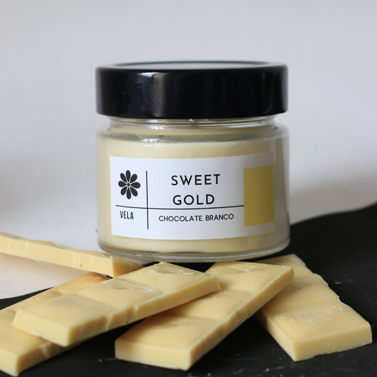 Vela Aromática Sweet Gold - Chocolate Branco
