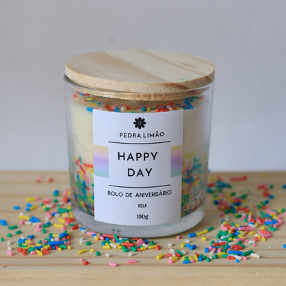 Vela aromática Happy Day - Bolo de Aniversário